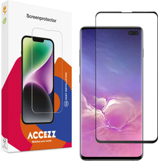 Accezz Gehard Glas Full Cover Screenprotector voor de Samsung Galaxy S10 Plus Transparant
