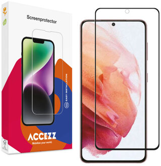 Accezz Gehard Glas Full Cover Screenprotector voor de Samsung Galaxy S21 Transparant