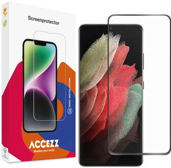 Accezz Gehard Glas Full Cover Screenprotector voor de Samsung Galaxy S21 Ultra Transparant