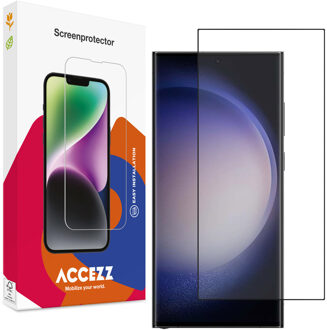 Accezz Gehard Glas Full Cover Screenprotector voor de Samsung Galaxy S23 Ultra Transparant