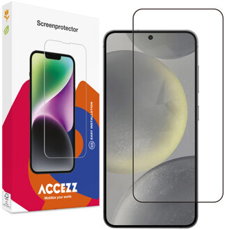 Accezz Gehard Glas Full Cover voor Samsung Galaxy S25 Smartphone screenprotector Transparant