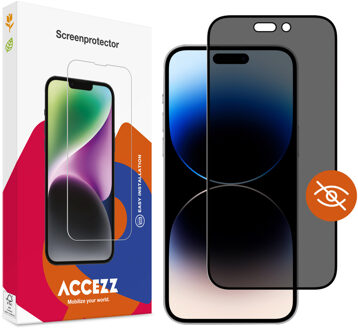 Accezz Gehard Glas Privacy Screenprotector iPhone 14 Pro Smartphone screenprotector Transparant