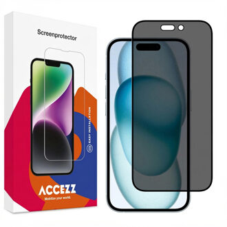 Accezz Gehard Glas Privacy Screenprotector iPhone 15 Plus Smartphone screenprotector Transparant