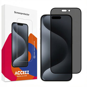 Accezz Gehard Glas Privacy Screenprotector iPhone 15 Pro Max Smartphone screenprotector Transparant