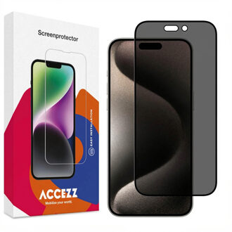Accezz Gehard Glas Privacy Screenprotector iPhone 15 Pro Smartphone screenprotector Transparant