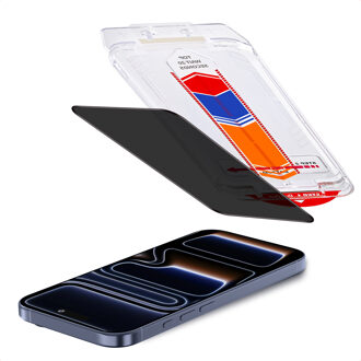 Accezz Gehard Glas Privacy Screenprotector + Applicator voor de Apple iPhone 17 Pro Transparant