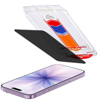 Accezz Gehard Glas Privacy Screenprotector + Applicator voor de Apple iPhone 17 Transparant