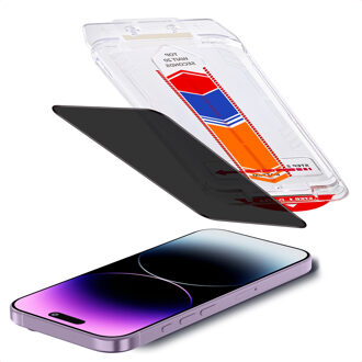 Accezz Gehard Glas Privacy Screenprotector + Applicator voor de Apple iPhone 17e / 16e / 14 / 13 / 13 Pro Transparant