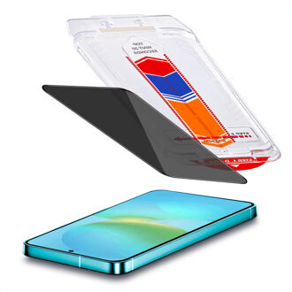 Accezz Gehard Glas Privacy Screenprotector + Applicator voor de Samsung Galaxy A37 (5G) Transparant