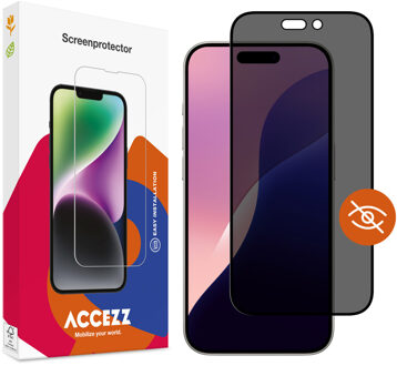 Accezz Gehard Glas Privacy Screenprotector voor de Apple iPhone 16 Pro Max / 17 Pro Max Transparant