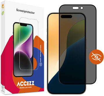 Accezz Gehard Glas Privacy Screenprotector voor de Apple iPhone 17 / 17 Pro / 16 Pro Transparant
