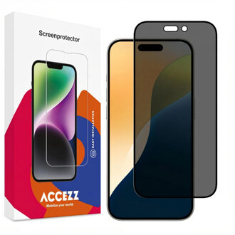 Accezz Gehard Glas Privacy Screenprotector voor de Apple iPhone 17 / 17 Pro / 16 Pro Transparant