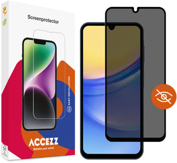 Accezz Gehard Glas Privacy Screenprotector voor de Samsung Galaxy A15 (5G/4G) Transparant