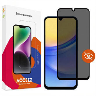 Accezz Gehard Glas Privacy Screenprotector voor de Samsung Galaxy A15 (5G/4G) Transparant