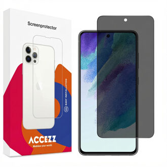 Accezz Gehard Glas Privacy Screenprotector voor de Samsung Galaxy S21 FE Transparant