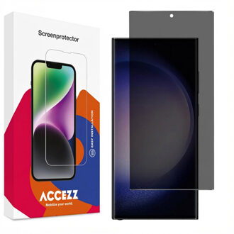 Accezz Gehard Glas Privacy Screenprotector voor de Samsung Galaxy S23 Ultra Transparant