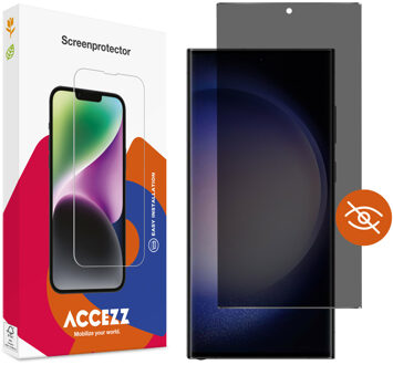 Accezz Gehard Glas Privacy Screenprotector voor de Samsung Galaxy S23 Ultra Transparant