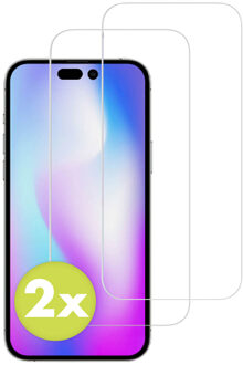 Accezz Gehard Glas Screenprotector 2-pack voor de Apple iPhone 14 Pro Transparant