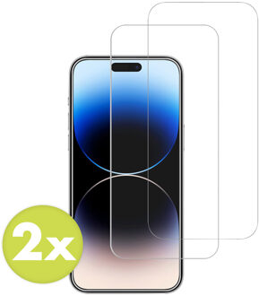 Accezz Gehard Glas Screenprotector 2-pack voor de Apple iPhone 15 / 15 Pro / 16 Transparant