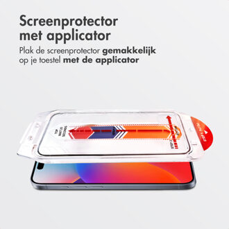 Accezz Gehard Glas Screenprotector met Applicator - 2-pack voor de Apple iPhone 17 Transparant