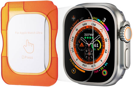 Accezz Gehard glas screenprotector met applicator voor de Apple Watch Ultra 1 / 2 / 3 - 49 mm Transparant