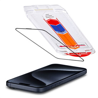 Accezz Gehard Glas Screenprotector + Applicator voor de Apple iPhone 15 Pro Max Transparant
