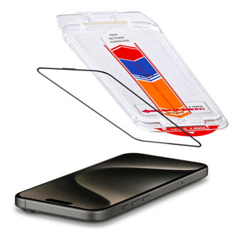 Accezz Gehard Glas Screenprotector + Applicator voor de Apple iPhone 15 Pro Transparant