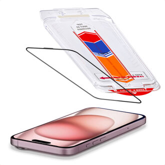 Accezz Gehard Glas Screenprotector + Applicator voor de Apple iPhone 16 / 15 Transparant