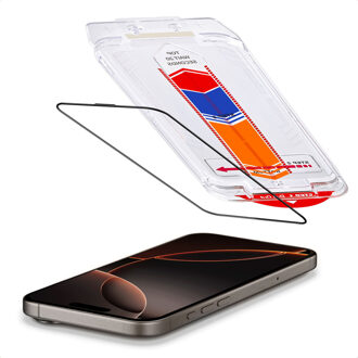 Accezz Gehard Glas Screenprotector + Applicator voor de Apple iPhone 16 Pro Max Transparant