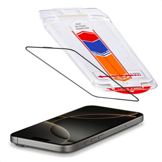 Accezz Gehard Glas Screenprotector + Applicator voor de Apple iPhone 16 Pro Transparant