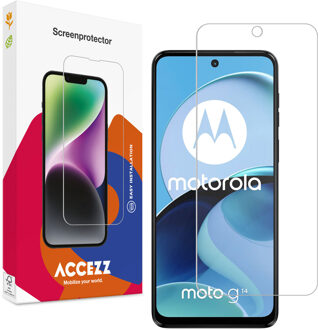 Accezz Gehard Glas Screenprotector voor de Motorola Moto G14 Smartphone screenprotector Transparant