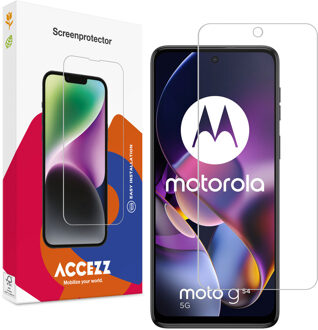 Accezz Gehard Glas Screenprotector voor de Motorola Moto G54 Smartphone screenprotector Transparant