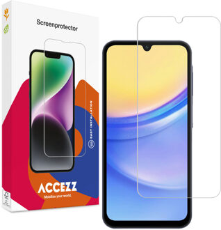 Accezz Gehard Glas Screenprotector voor de Samsung Galaxy A15 (5G/4G) Transparant