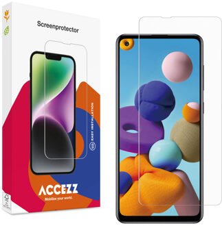 Accezz Gehard Glas Screenprotector voor de Samsung Galaxy A21s Transparant