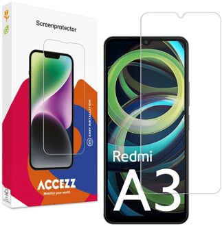 Accezz Gehard Glas Screenprotector voor de Xiaomi Redmi A3 Transparant