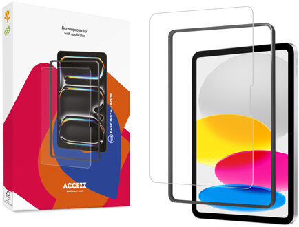 Accezz Glass screenprotector + Applicator voor de Apple iPad 11 (2025) 11 inch A16 / iPad 10 (2022) 10.9 inch Transparant - 1 inch