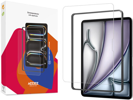 Accezz Glass screenprotector + Applicator voor de Apple iPad Pro 11 (2025) M5 / (2024) M4 Transparant