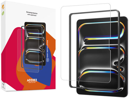 Accezz Glass screenprotector + Applicator voor de Apple iPad Pro 13 (2025) M5 / (2024) M4 Transparant