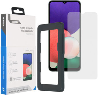 Accezz Glass Screenprotector + Applicator voor de Samsung Galaxy A22 (5G) Transparant