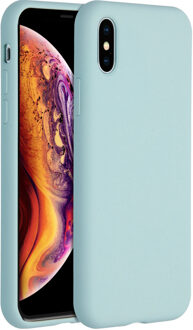 Accezz iPhone X hoesje - iPhone Xs hoesjes - iPhone X cases - hoesje iPhone X - iPhone Xs hoesje - iPhone X case - hoesje iPhone Xs - telefoonhoesje iPhone X - Siliconen hoesje - Blauw - Accezz Liquid Silicone