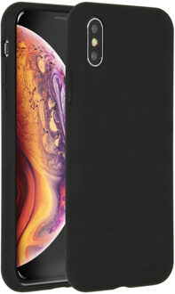 Accezz iPhone X hoesje - iPhone Xs hoesjes - iPhone X cases - hoesje iPhone X - iPhone Xs hoesje - iPhone X case - hoesje iPhone Xs - telefoonhoesje iPhone X - Siliconen hoesje - Zwart - Accezz Liquid Silicone