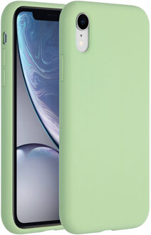 Accezz iPhone Xr hoesje - hoesje iPhone Xr - iPhone Xr case - telefoonhoesje iPhone Xr - iPhone Xr hoesje siliconen - hoesje iPhone Xr apple - Siliconen hoesje - Groen - Accezz Liquid Silicone