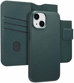 Accezz Leather Bookcase 2-in-1 met MagSafe voor de Apple iPhone 14 - Cedar Green Donkergroen