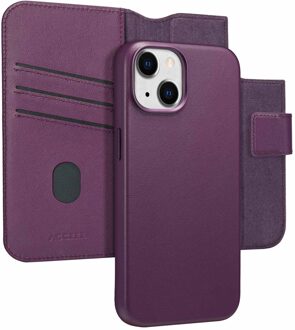Accezz Leather Bookcase 2-in-1 met MagSafe voor de Apple iPhone 14 - Heath Purple Paars
