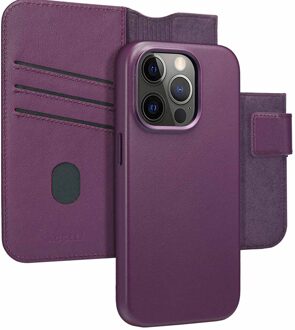 Accezz Leather Bookcase 2-in-1 met MagSafe voor de Apple iPhone 14 Pro - Heath Purple Paars