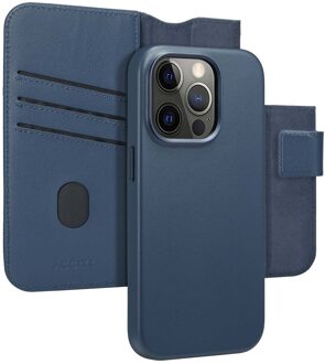 Accezz Leather Bookcase 2-in-1 met MagSafe voor de Apple iPhone 14 Pro - Nightfall Blue Donkerblauw