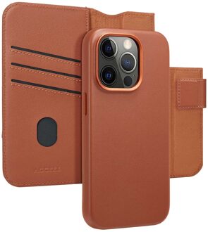 Accezz Leather Bookcase 2-in-1 met MagSafe voor de Apple iPhone 14 Pro - Sienna Brown Bruin