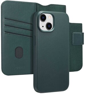 Accezz Leather Bookcase 2-in-1 met MagSafe voor de Apple iPhone 15 - Cedar Green Donkergroen