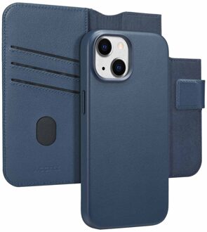 Accezz Leather Bookcase 2-in-1 met MagSafe voor de Apple iPhone 15 - Nightfall Blue Donkerblauw