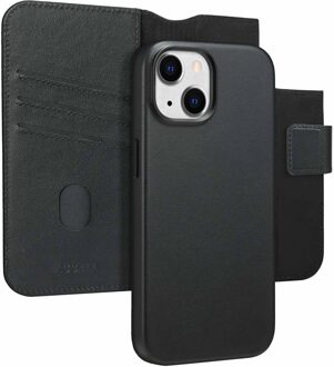 Accezz Leather Bookcase 2-in-1 met MagSafe voor de Apple iPhone 15 - Onyx Black Zwart